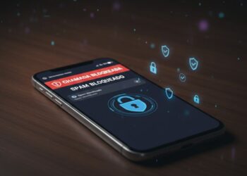 Tela mostrando um bloqueio a ligações de spam no celular