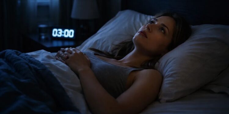 Uma mulher que acorda às 3 da manhã
