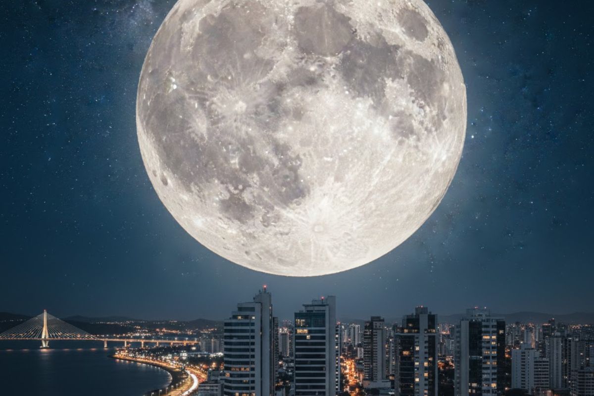 Lua no céu do evento de dia 4/12