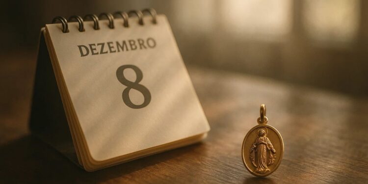 8 de dezembro ao lado de um pingente