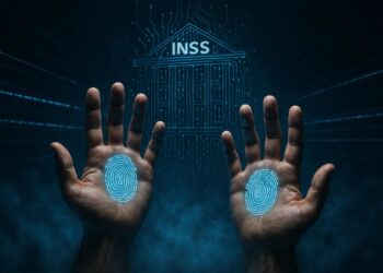 Palmas da mão com biometria do INSS