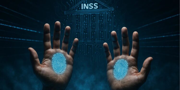 Palmas da mão com biometria do INSS