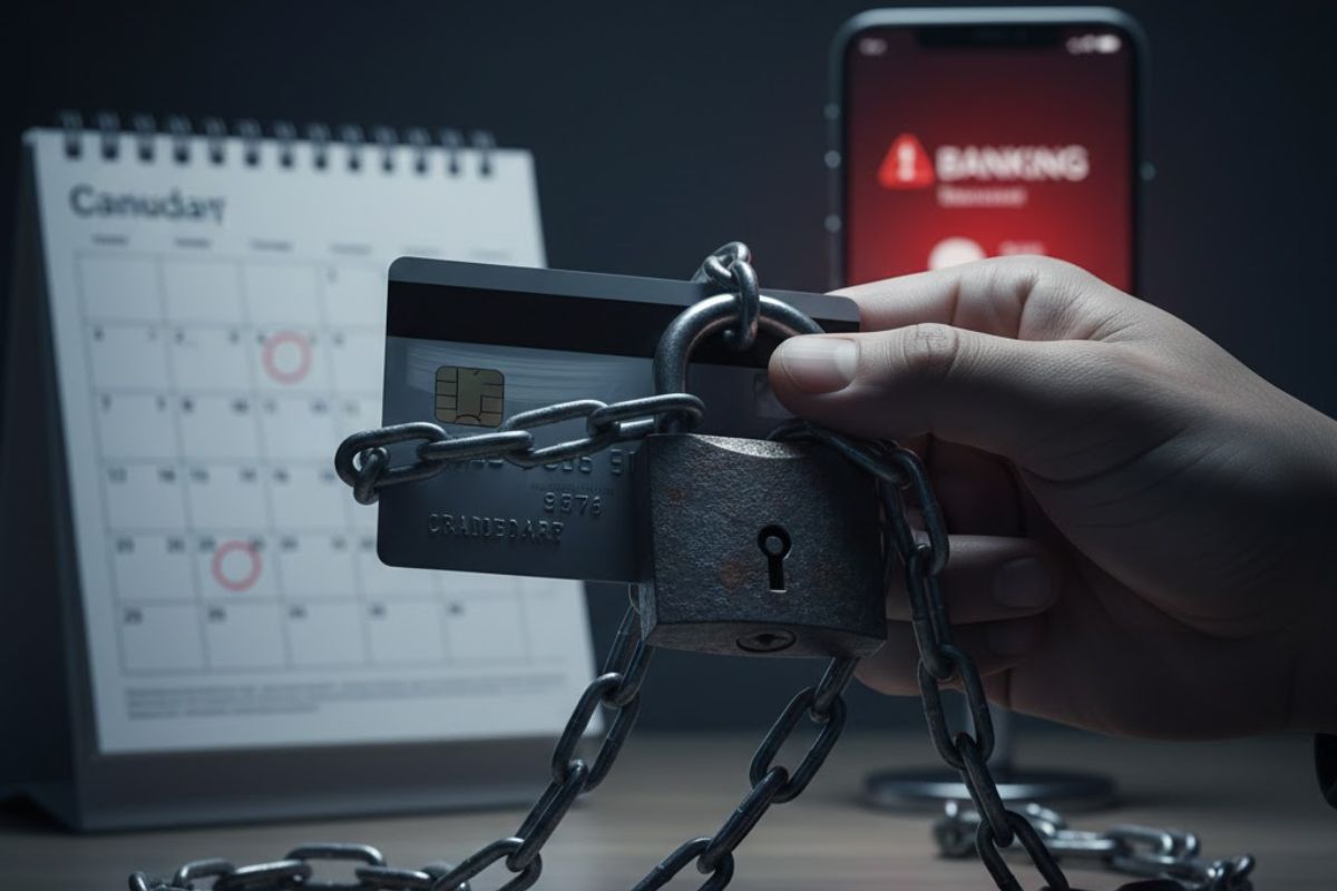 Imagem conceitual de um Bloqueio de conta