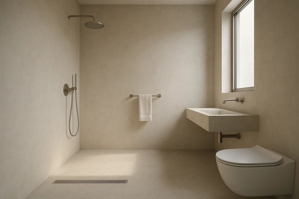 Foto de um banheiro sem box