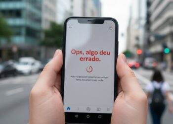 Aplicativo do Bradesco indicando que há um erro