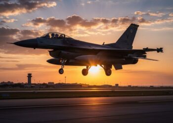 um caça argentino pousando em Natal-RN