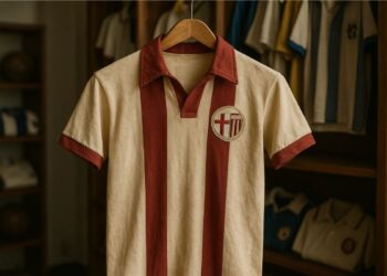 Uma das camisas antigas em um cabide