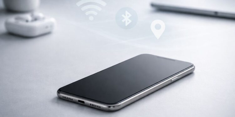 Um celular em que acabou de se desligar algumas funções