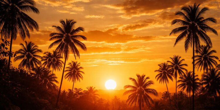 Pôr do sol no dia mais longo do ano