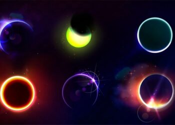 Fases de eclipses de diferentes cores