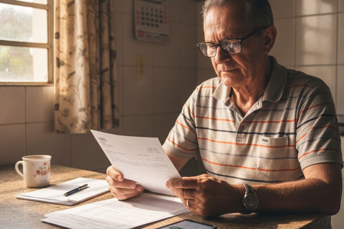 Um aposentado do INSS se organizando par sair do endividamento