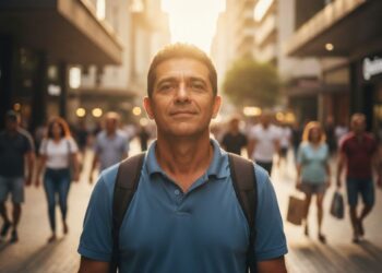 Um homem feliz com o fim da escala 6x1
