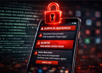 Um celular exibindo um dos golpes digitais que estão em alta