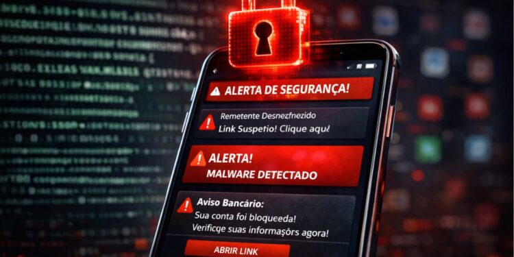 Um celular exibindo um dos golpes digitais que estão em alta