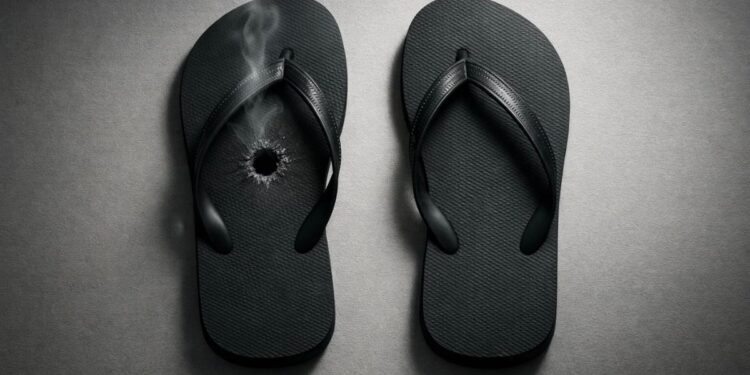 Havaianas x Ipanema: representação de um chinelo esquerdo furado