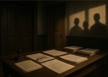 Sombra de herdeiros em frente a papeladas de quem morreu