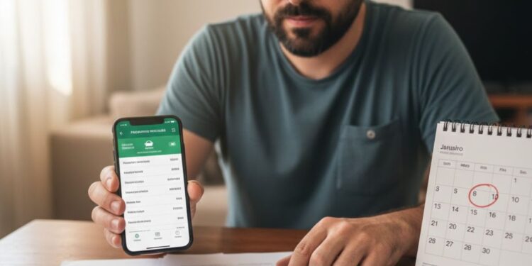 Um motorista organizando os documentos para pagar o IPVA 2026