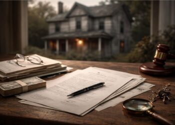 Documentos que um herdeiro terá que assinar em cima de uma mesa