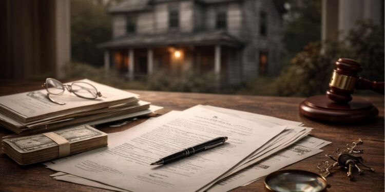 Documentos que um herdeiro terá que assinar em cima de uma mesa