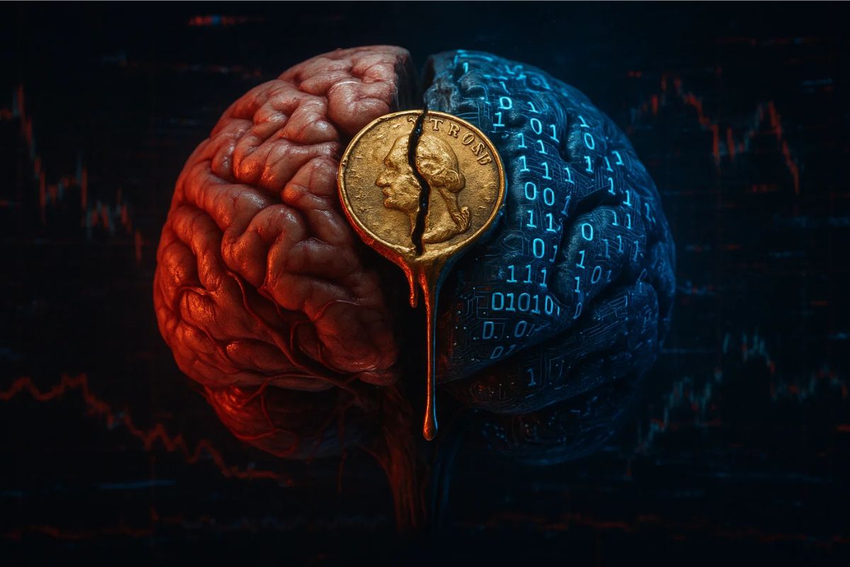 Cérebro de investidores divididos entre IA e própria confiança