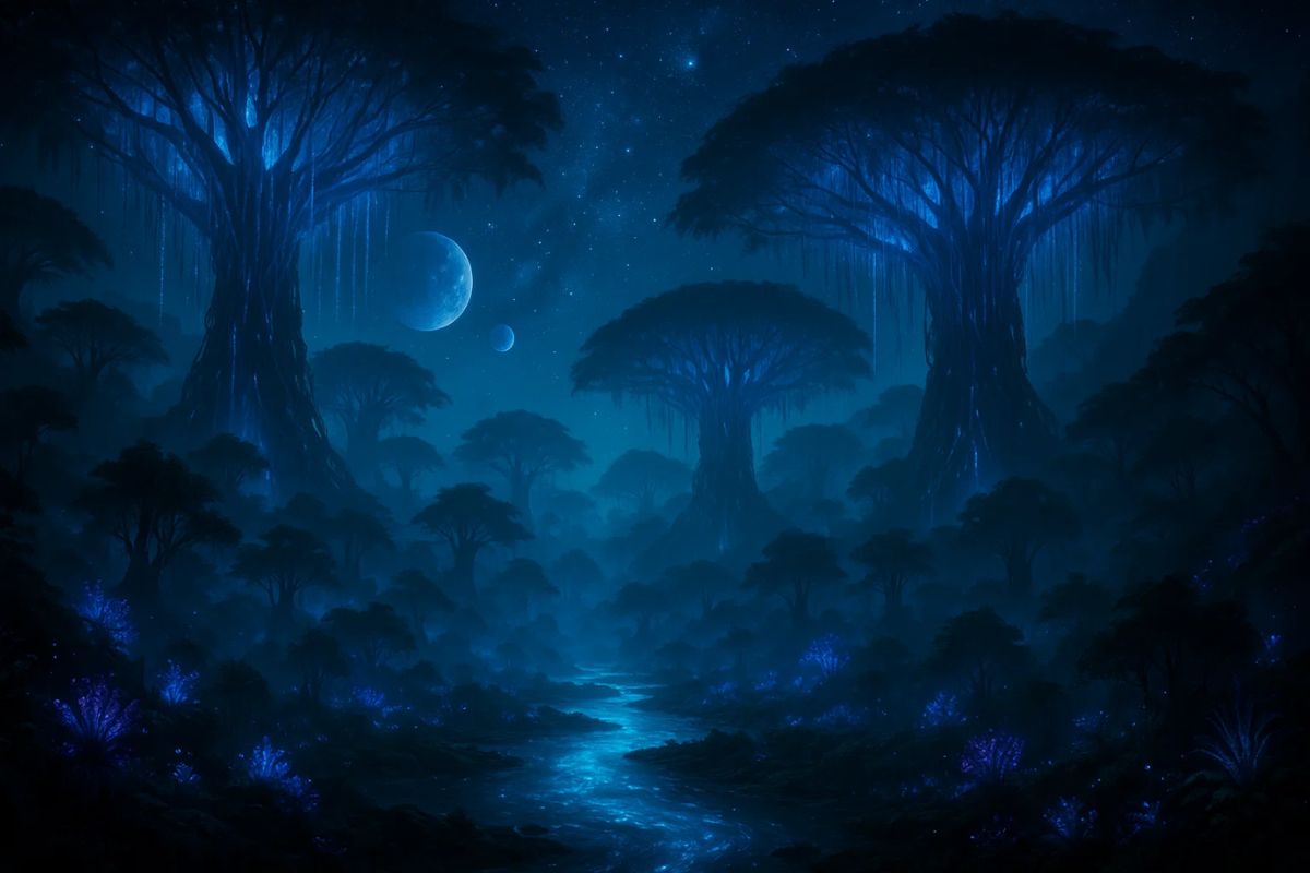 Imagem de Pandora idealizada por James Cameron em Avatar