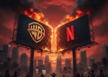 Netflix e Warner Bros em um outdoor