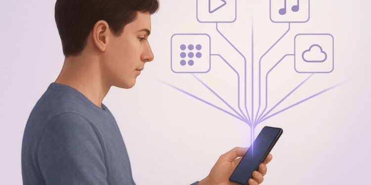 Uma pessoa controlando suas finanças com o aplicativo do Nubank