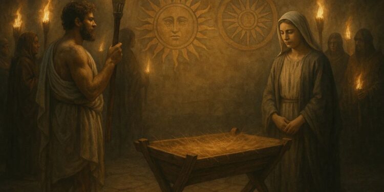 Uma ilustração referente à origem do Natal