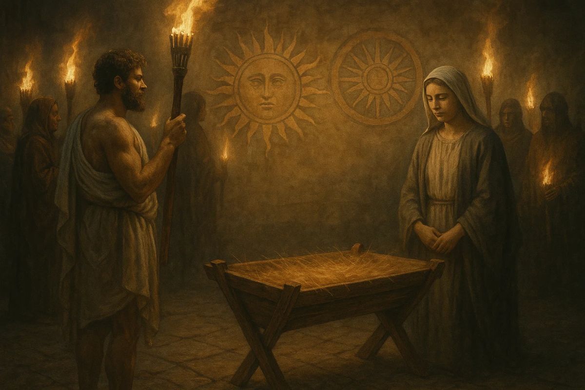 Uma ilustração referente à origem do Natal