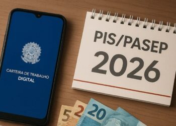 Um caderno escrito PIS/PASEP 2026