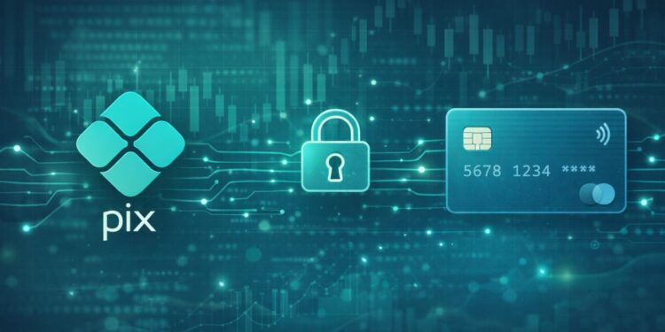 Ilustração de PIX e Cartão de crédito