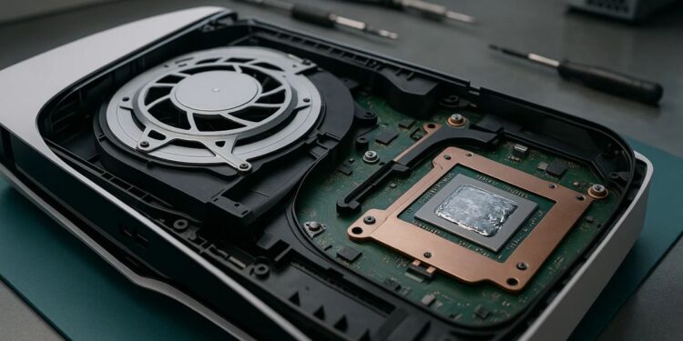 Um Playstation 5 aberto