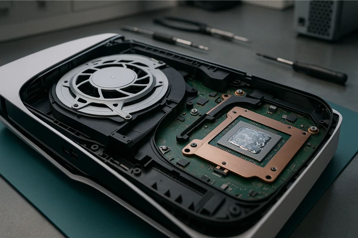 Um Playstation 5 aberto