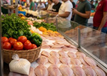 Imagem de filé de peixe vendido na feira