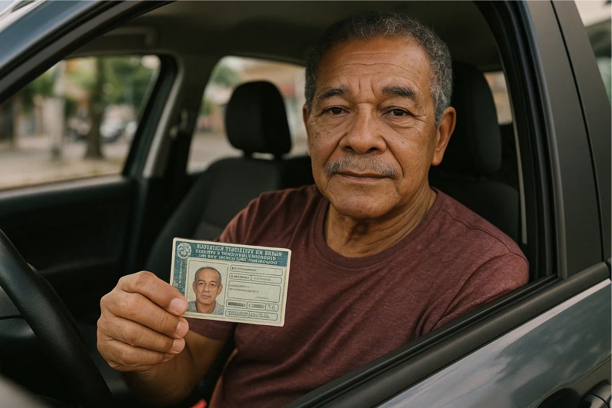 Um senhor com menos de 70 anos aproveitando a Renovação Automática CNH