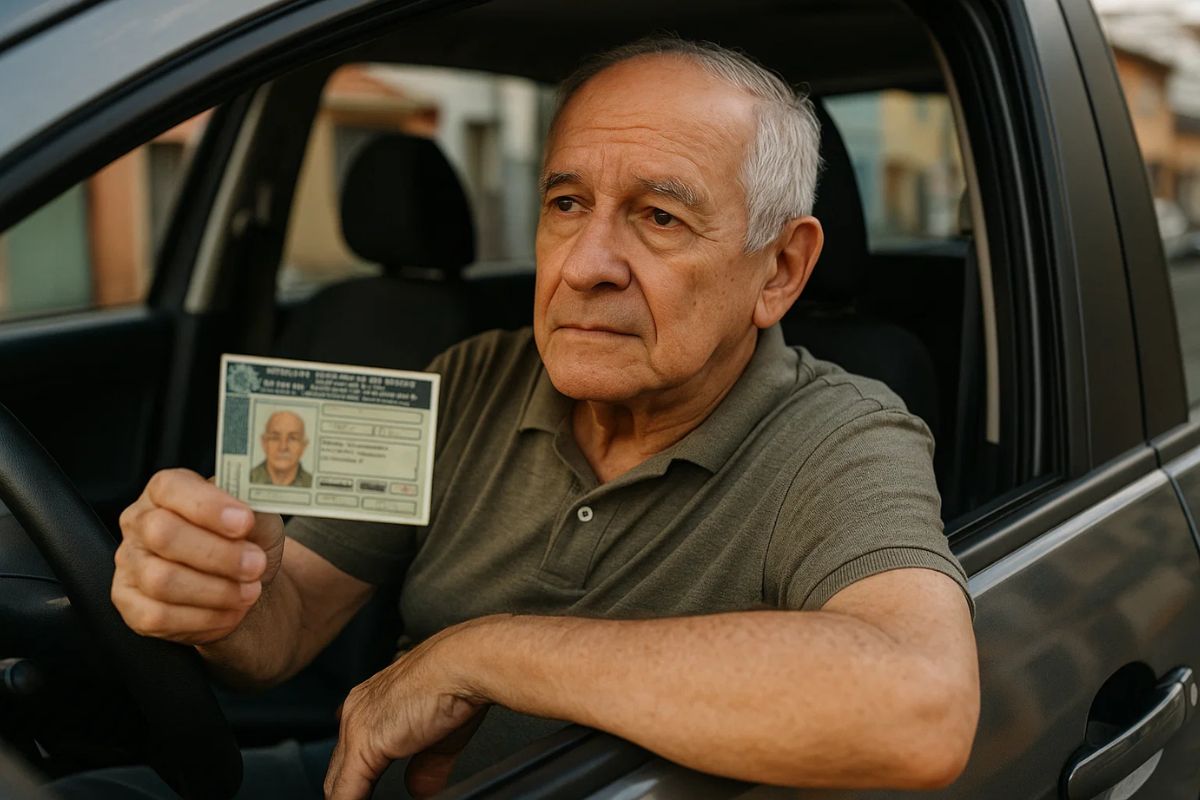 Um senhor segura seu documento sem direito à renovação automática da CNH