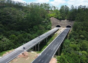 Imagem aérea do trecho do rodoanel Norte