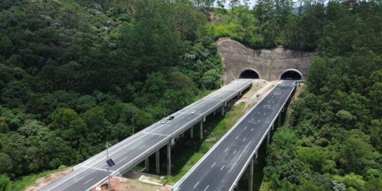 Imagem aérea do trecho do rodoanel Norte