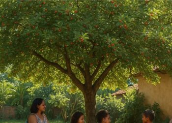 Árvore que faz sombra e dá fruto