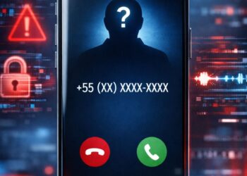 Ilustração de uma tela sob ataque de spoofing