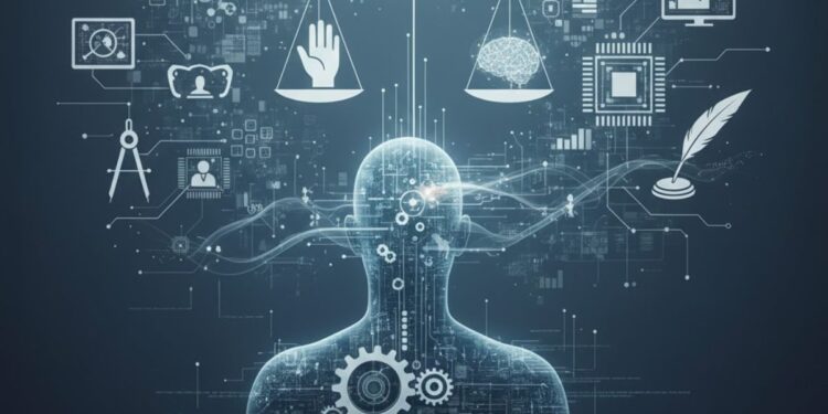 Ilustração da substituição humana