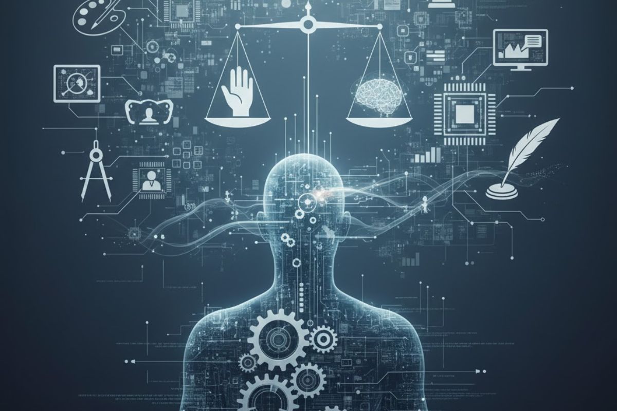 Ilustração da substituição humana