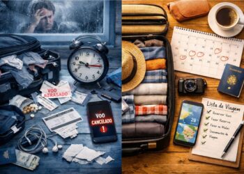 Imagem de uma viajem bem e mal planejada