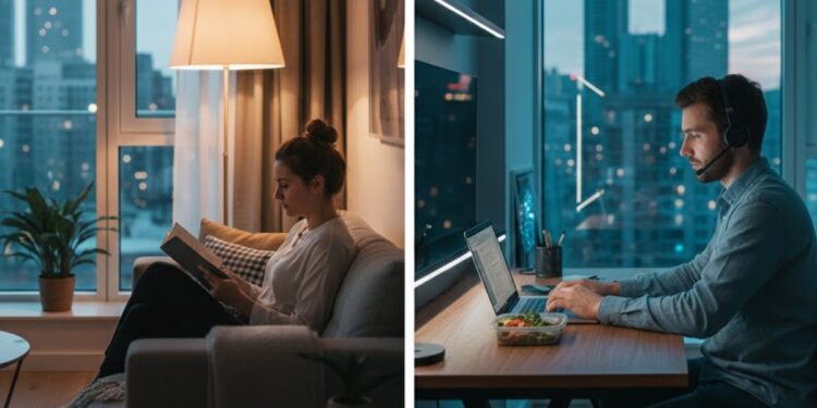 Ilustração de duas pessoas levando Vida sem parceiro