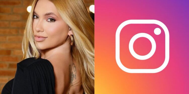 Virgínia Fonseca ao lado da logo do Instagram
