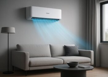 ar-condicionado gelando uma sala