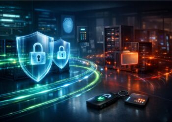 Uma ilustração de sistema de defesa contra ataques digitais