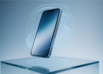 Um celular flutuando sem capinha