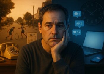 Uma rapaz que nasceu na década de 1960/70 pensando na vida e transição do tempo