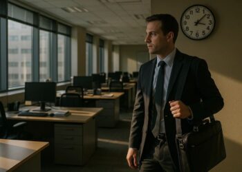 Um rapaz que foi demitido por justa causa no escritório da empresa